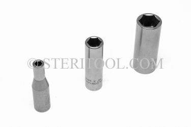 #10600 - 1/4" x 3/8 DR Stainless Steel Deep Socket. 3/8 dr, 3/8dr, 3/8-dr, deep, stainless steel, socket